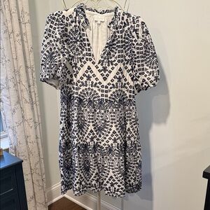 Sugarlips Navy and White Embroidered Dress